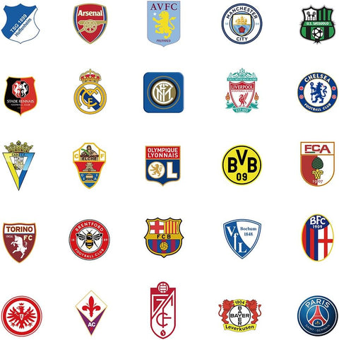 50 pcs Soccer Logo Stickers