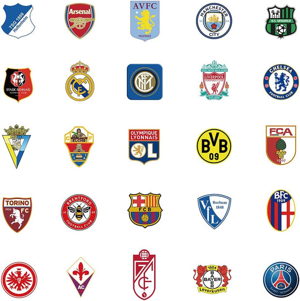50 pcs Soccer Logo Stickers