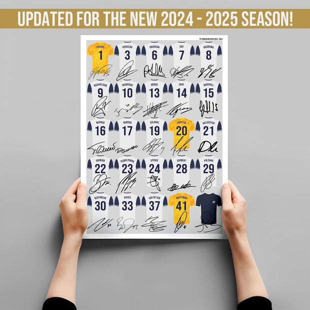 Tottenham Hotspur 2024-25 Signed Poster