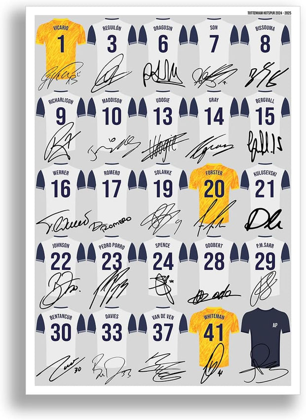 Tottenham Hotspur 2024-25 Signed Poster