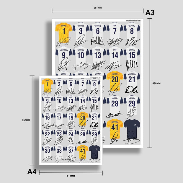 Tottenham Hotspur 2024-25 Signed Poster