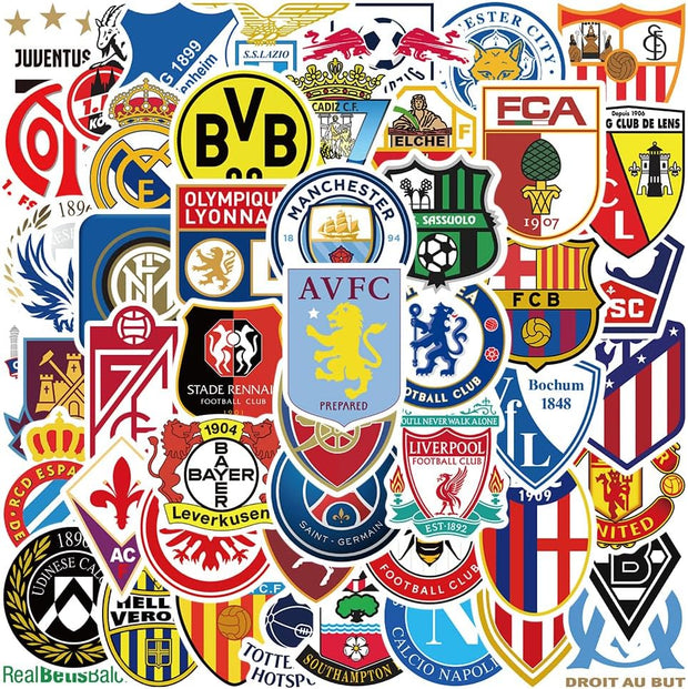 50 pcs Soccer Logo Stickers