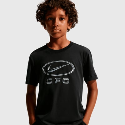 Chelsea Nike Swoosh T-Shirt - Black - Kids