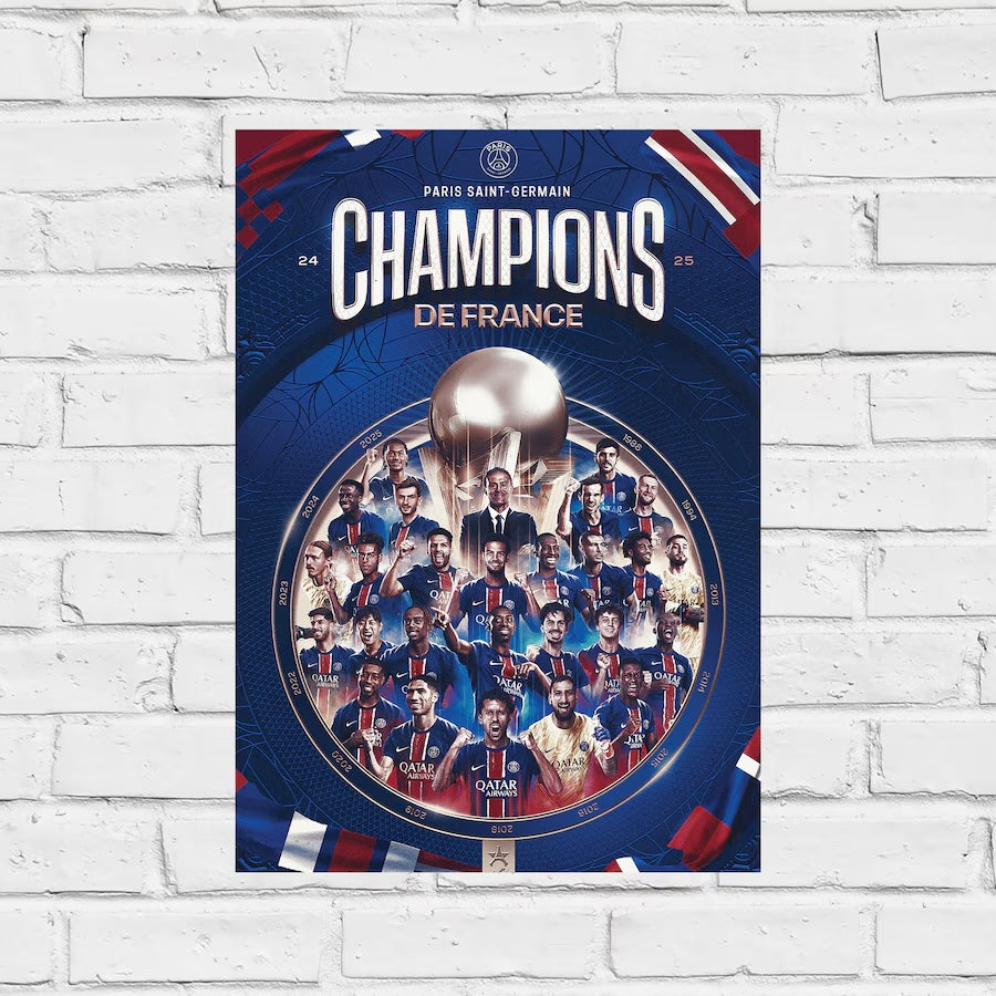 PSG Champions 2025 Poster - A3